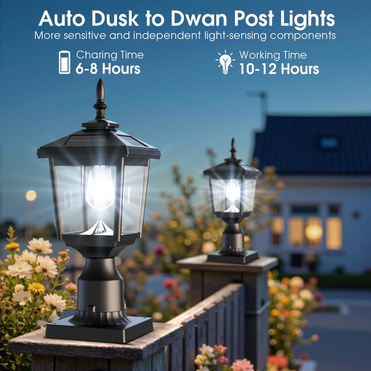 Greluna Solar Post Light easy installation on flat surfaces or 6x6 posts.