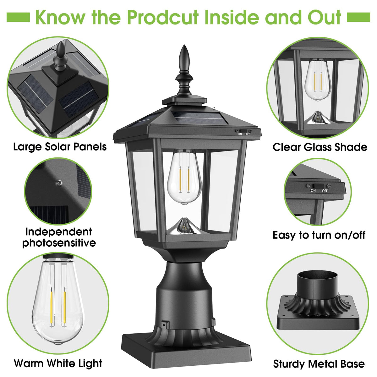 Greluna post light installed on a 6x6 wooden post