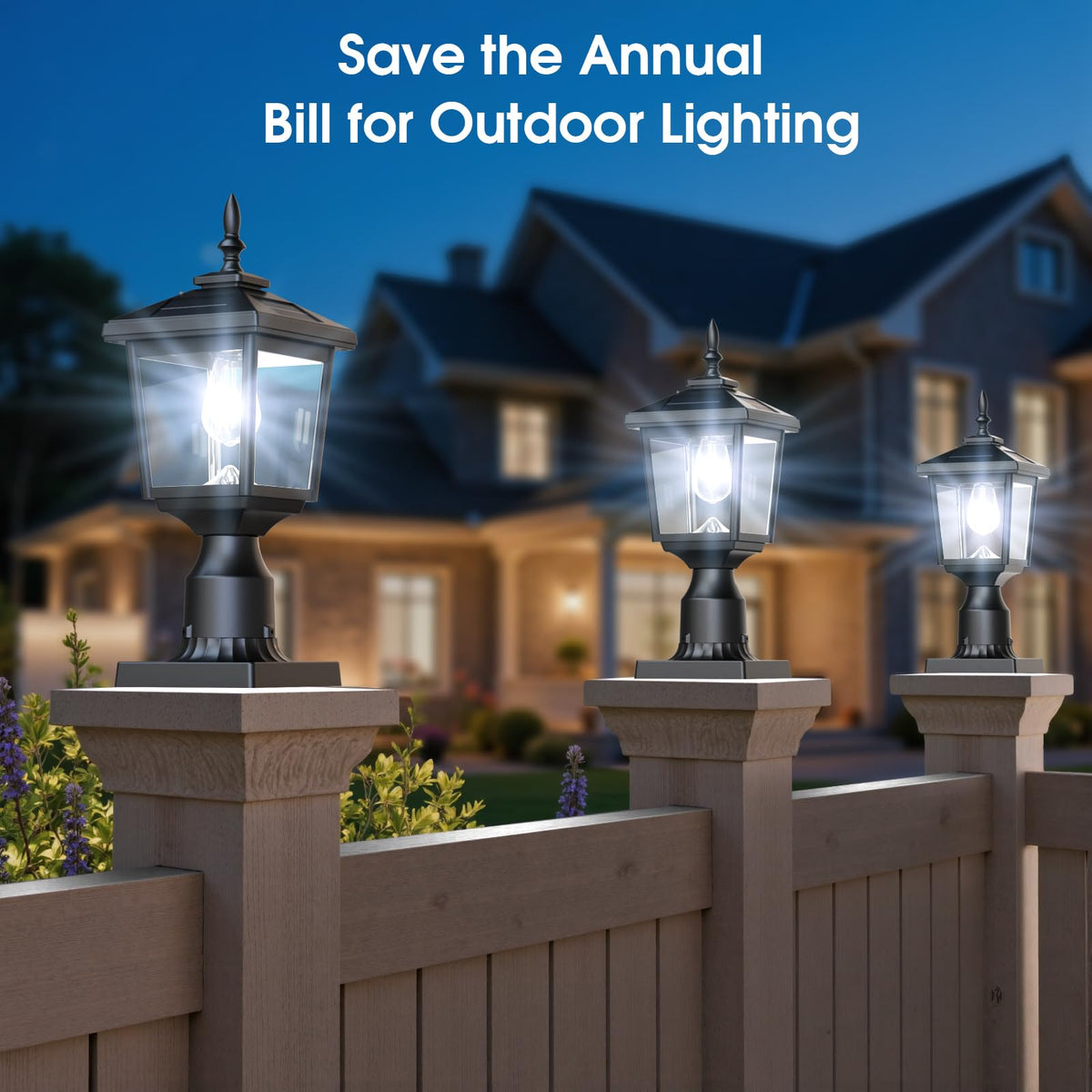 Greluna Solar Post Light vintage-inspired design adds decorative curb appeal.
