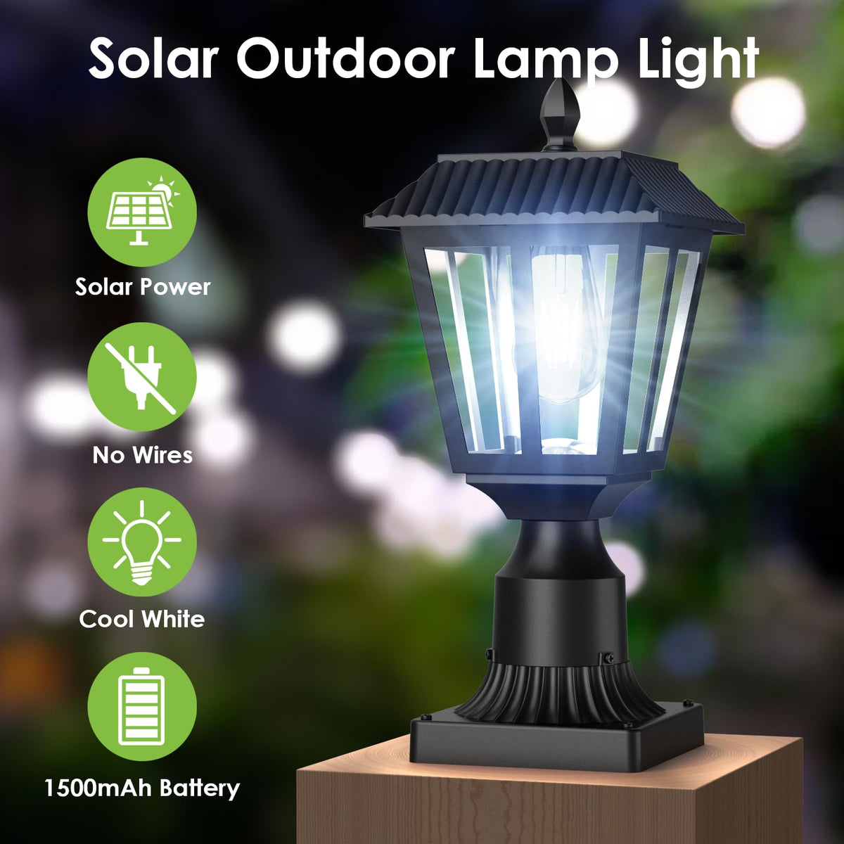 Greluna solar post light along walkway and driveway for safety