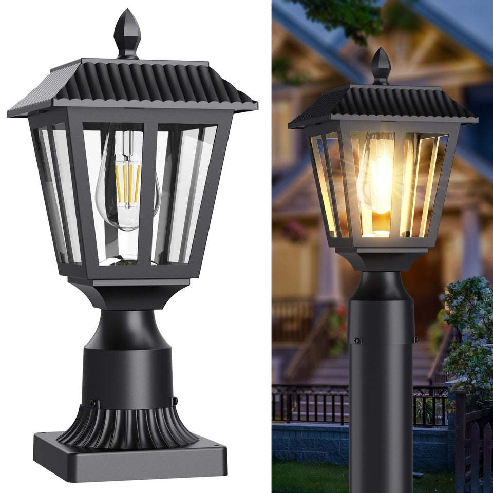 Greluna solar post lights deliver dusk-to-dawn warm white glow for outdoor spaces.
