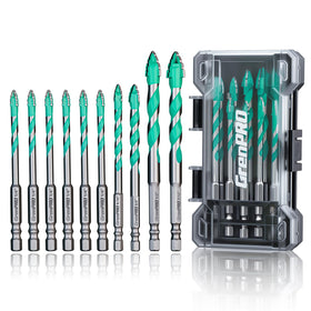 GRENPRO 10pc serrated masonry drill bits set ready for tough materials