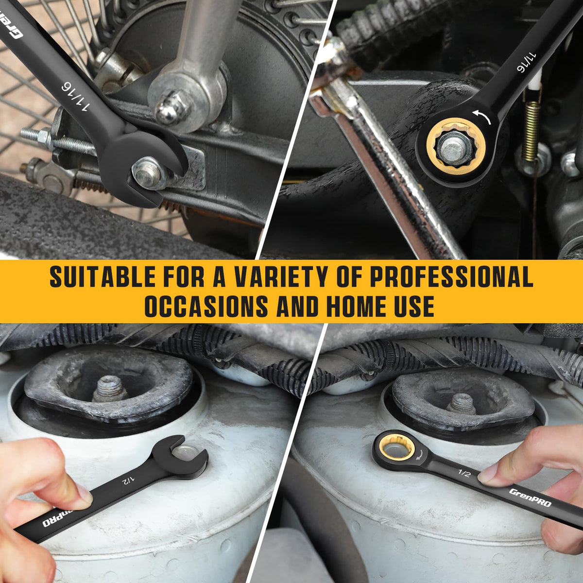 12-point box end provides firm grip and reliable torque