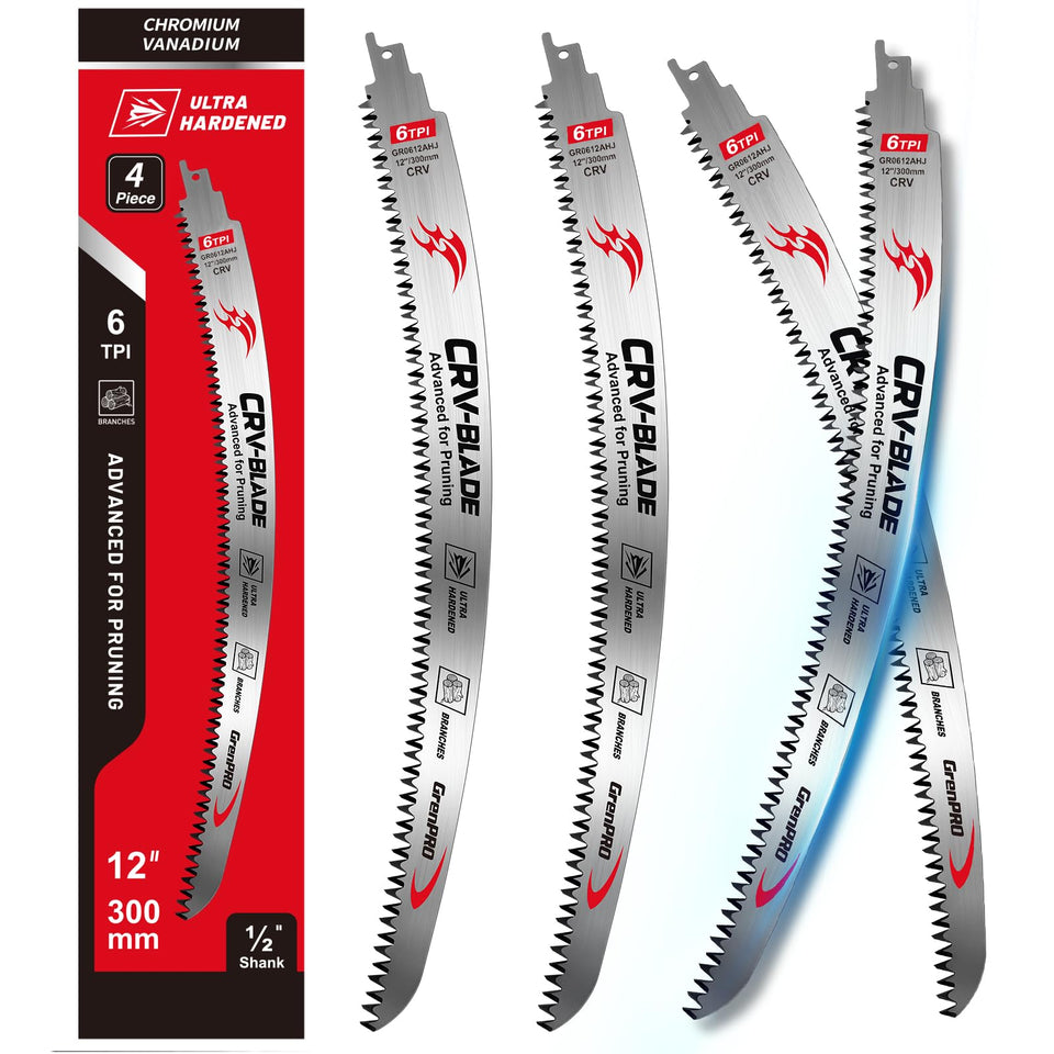 GRENPRO 15-inch Japanese teeth reciprocating saw blades set for fast wood cuts