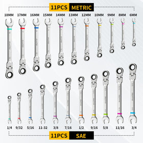 GRENPRO wrench set color rings for quick size identification