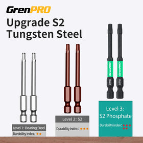 GRENPRO 3-inch torx bits offer leverage in tight spaces.