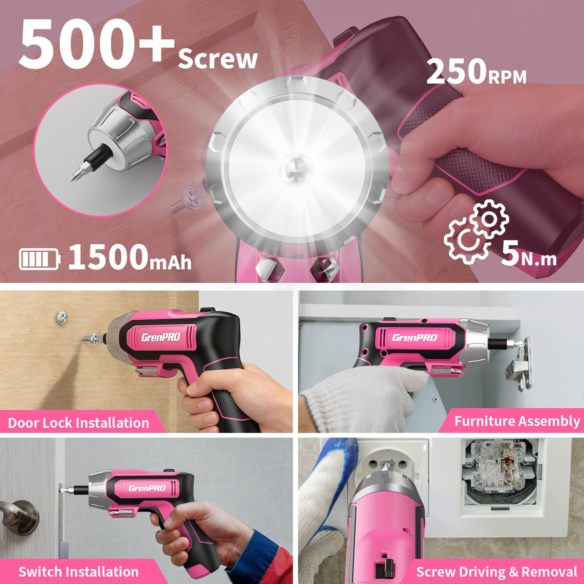 GRENPRO 4V tool designed for one-handed operation for better control.