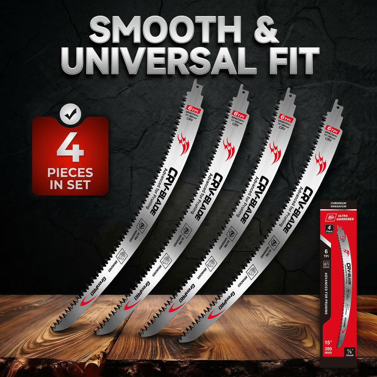 6TPI blade pitch ideal for wood cutting tasks