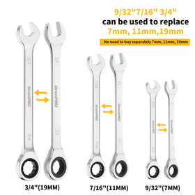 GrenPRO 72-teeth ratchet enables tight-space work with small swings.