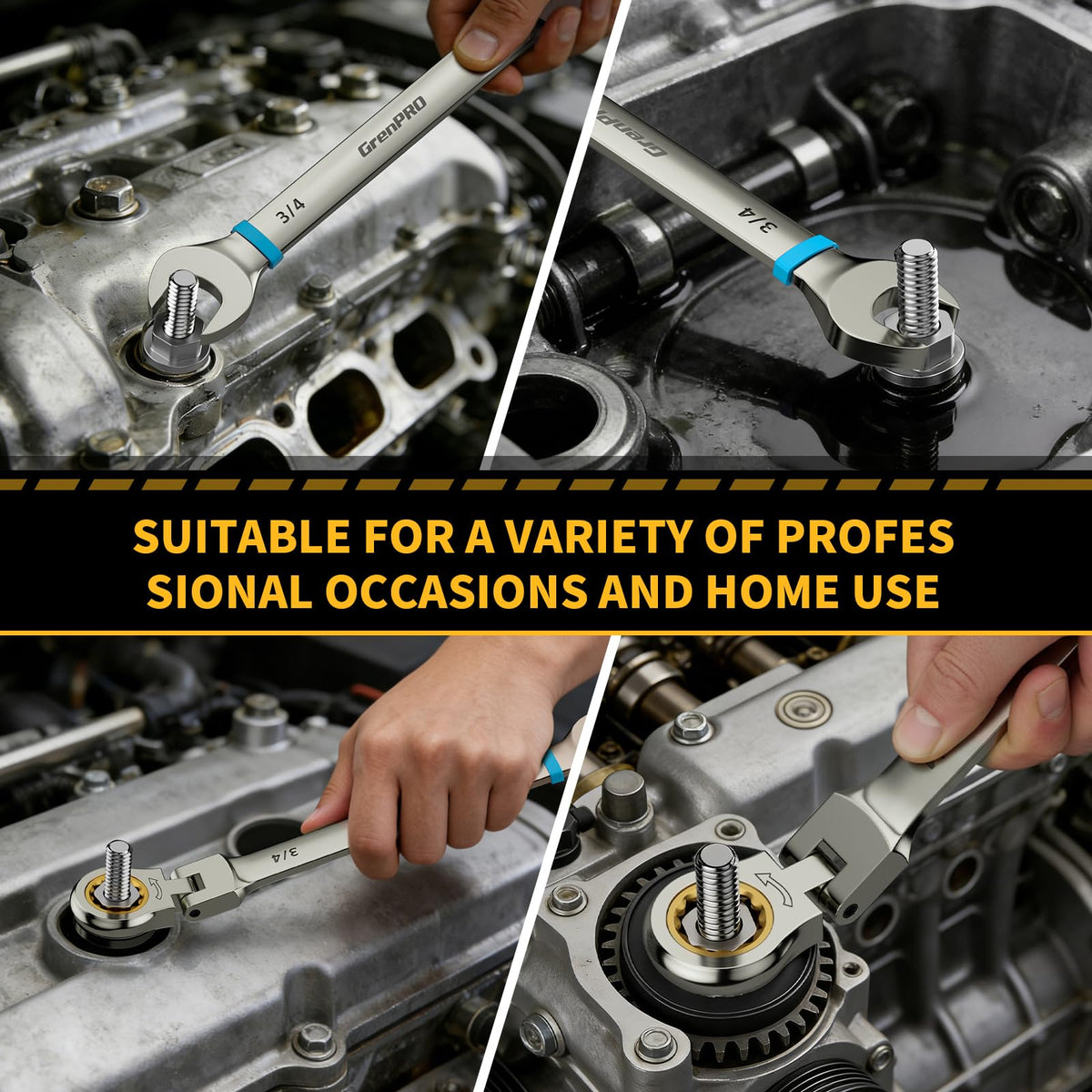GRENPRO 72-tooth ratchet design ensures smooth operation