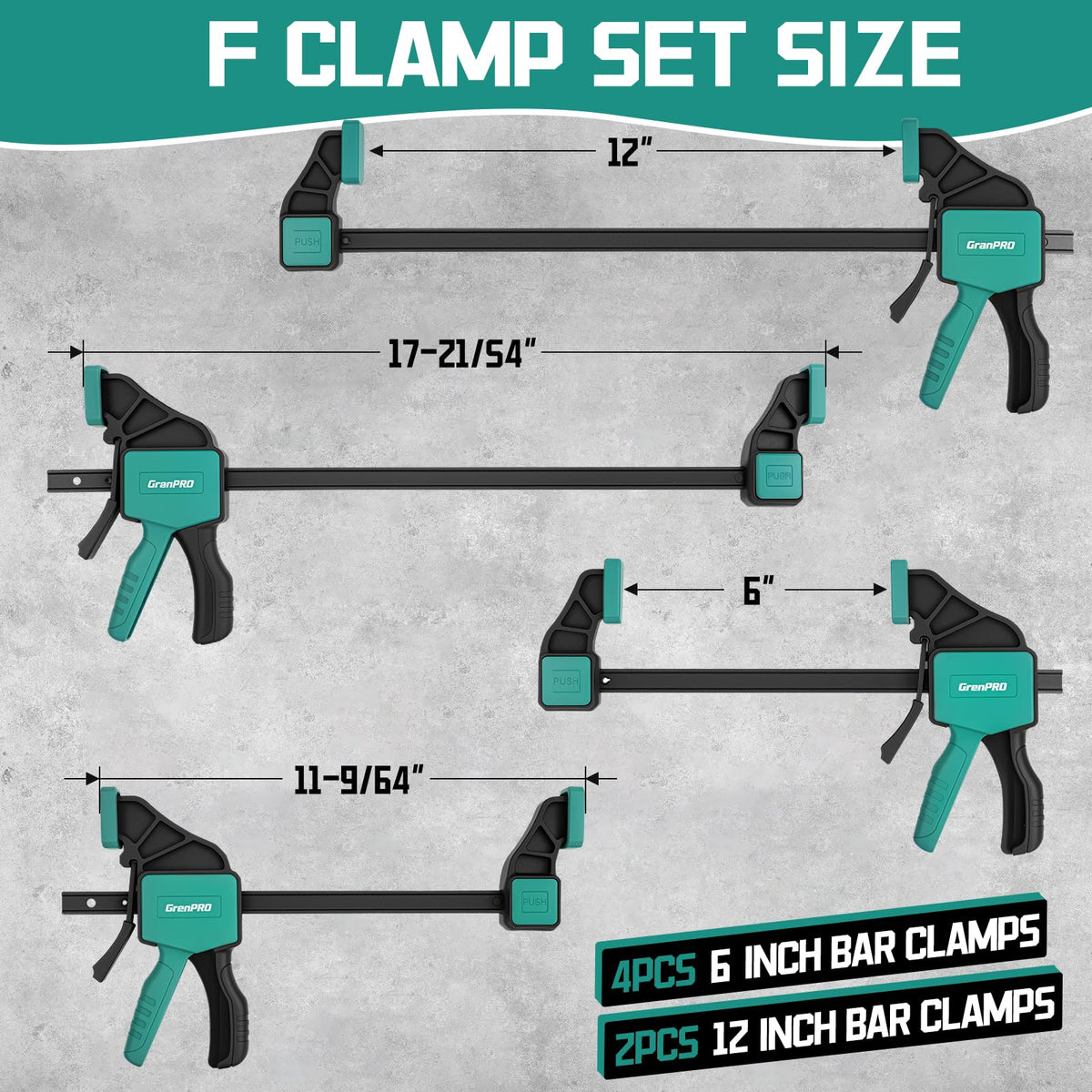 GRENPRO 8-Pack Bar Clamps 6-inch for precise DIY alignments.