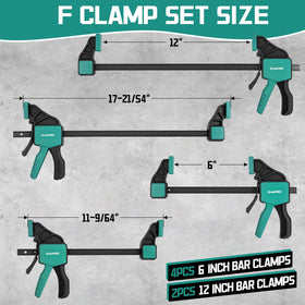 GRENPRO 8-Pack Bar Clamps 6-inch for precise DIY alignments.