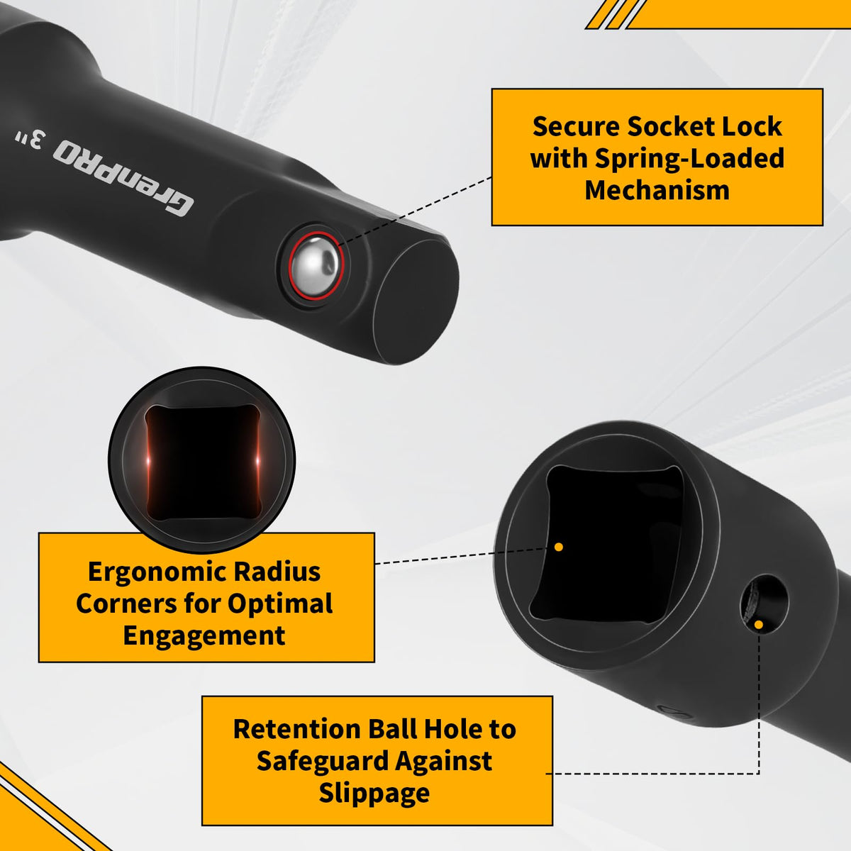 GRENPRO black phosphate finish resists wear during heavy use