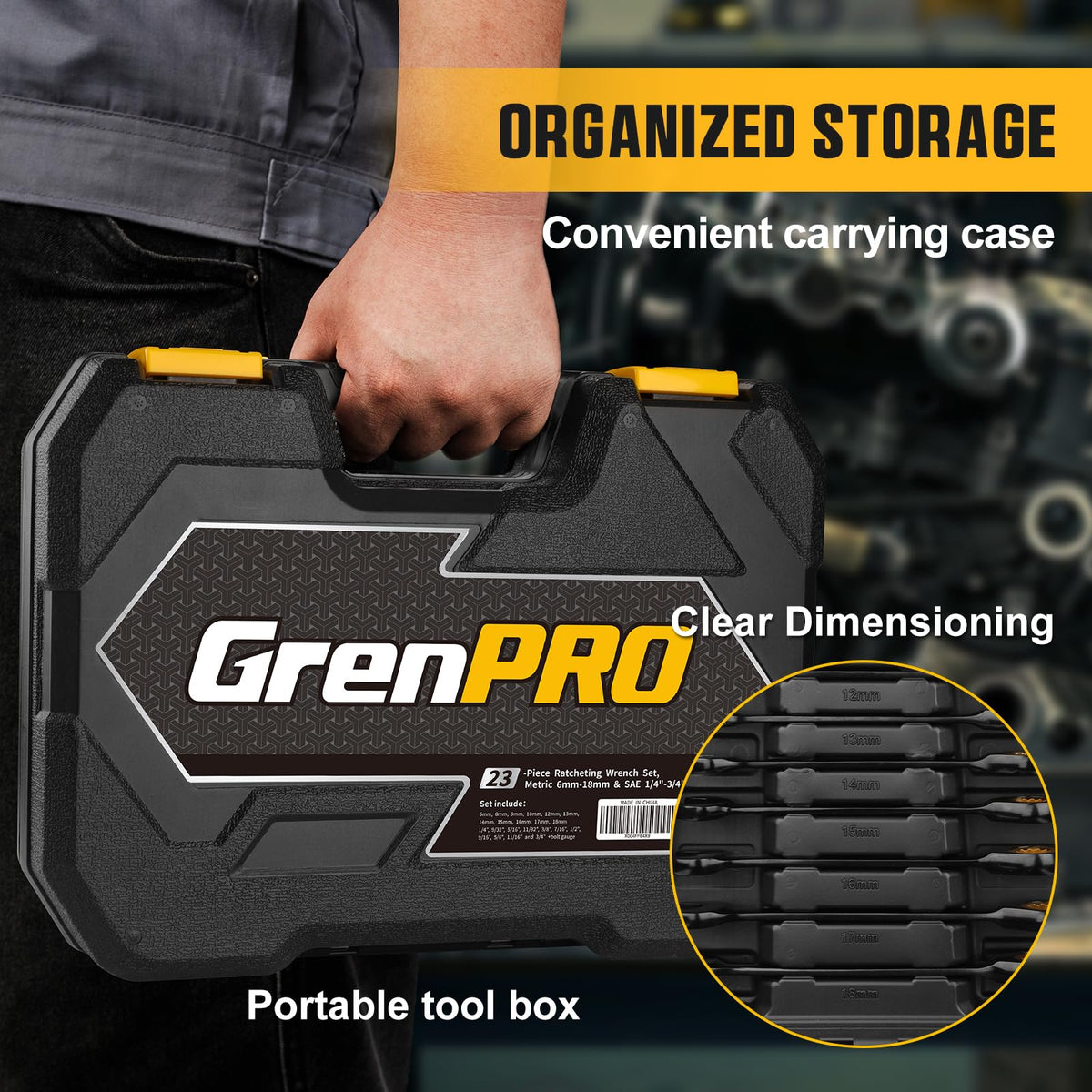 Chrome vanadium steel forged for high strength in GRENPRO wrenches