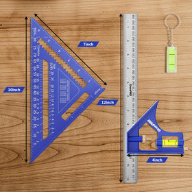 GRENPRO Combination Square includes pencil and protractor for marking and angle checks