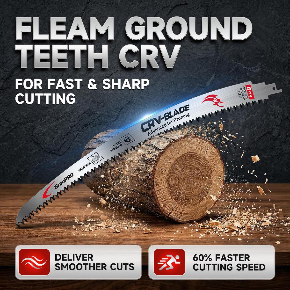 GRENPRO CRV steel blades showing durable construction