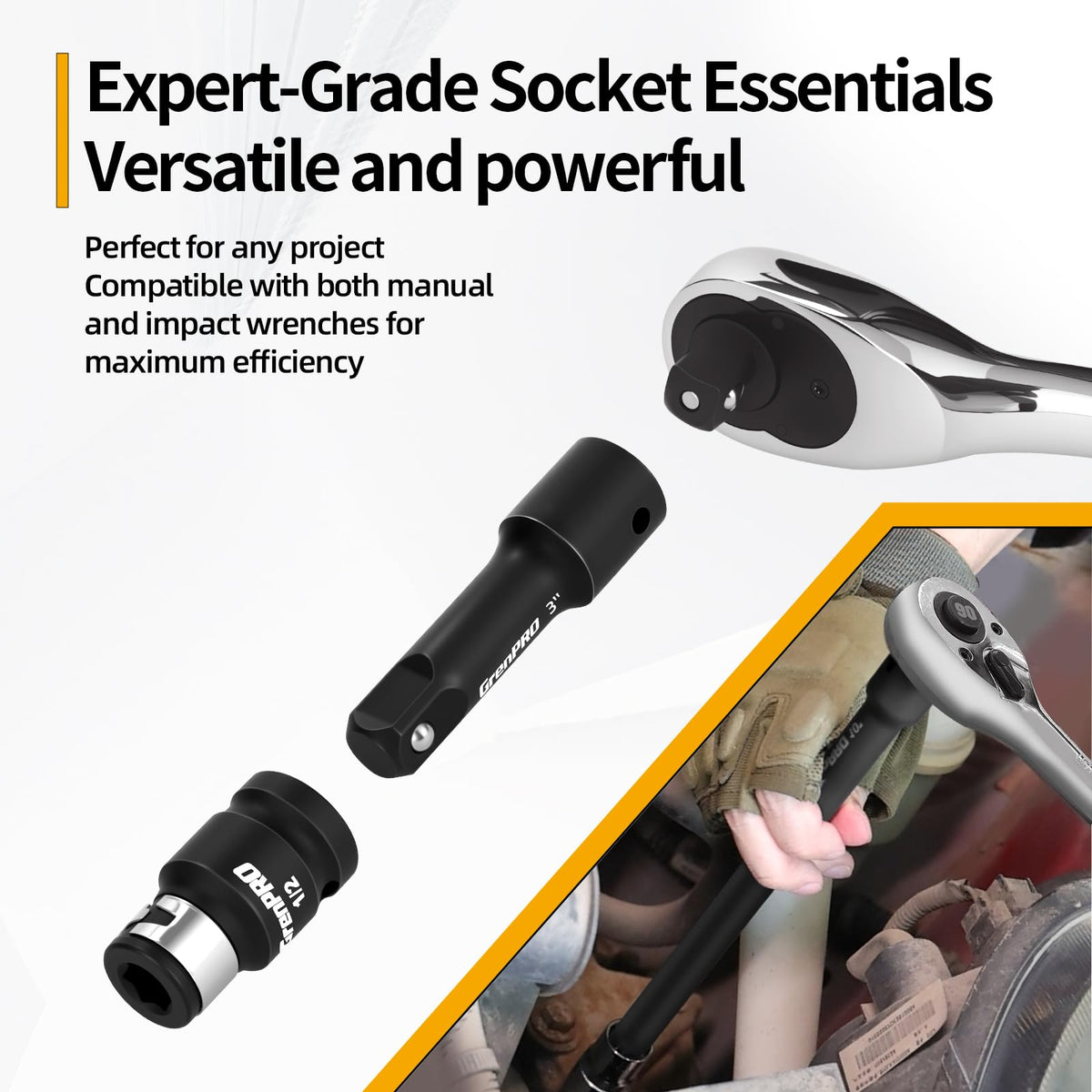 GRENPRO four-pack impact couplers extending reach for awkward bolts