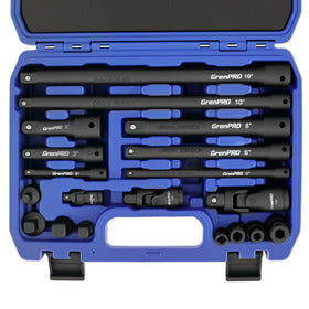 GRENPRO 50BV30 impact socket extension set in a case for quick access and transport