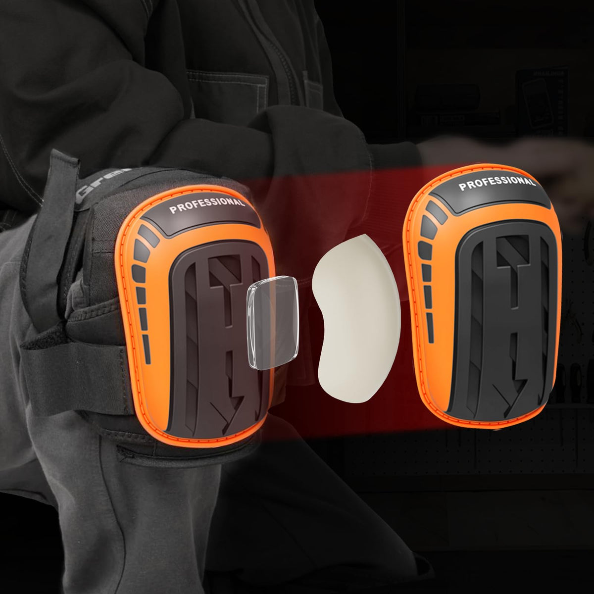 GRENPRO knee pads ideal for flooring installation and carpentry tasks.