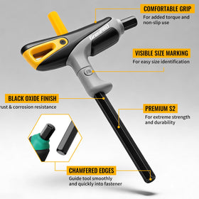 Dual-length arms enable versatile leverage with the ergonomic T-handle