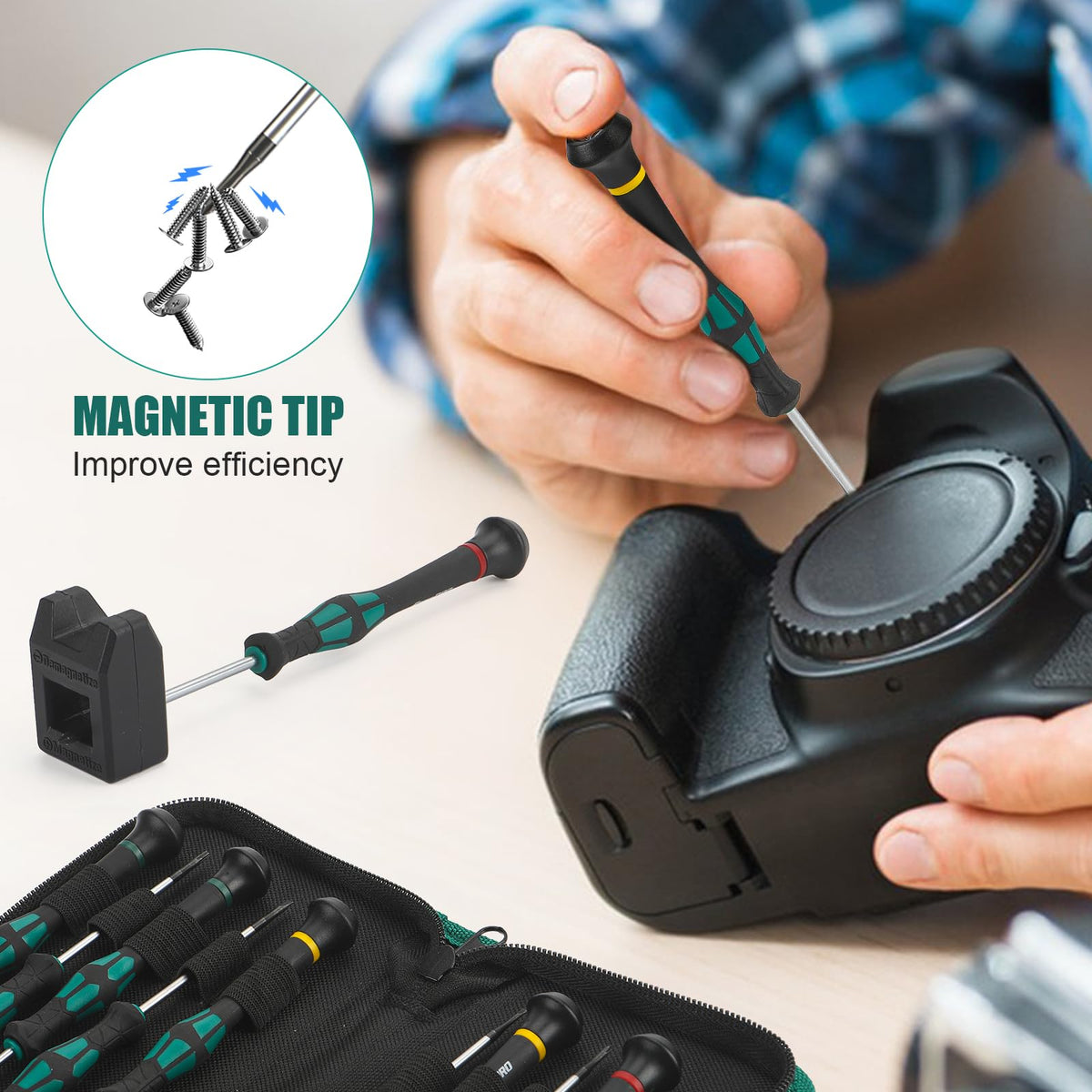GRENPRO magnetic tip keeps screws in place during repairs