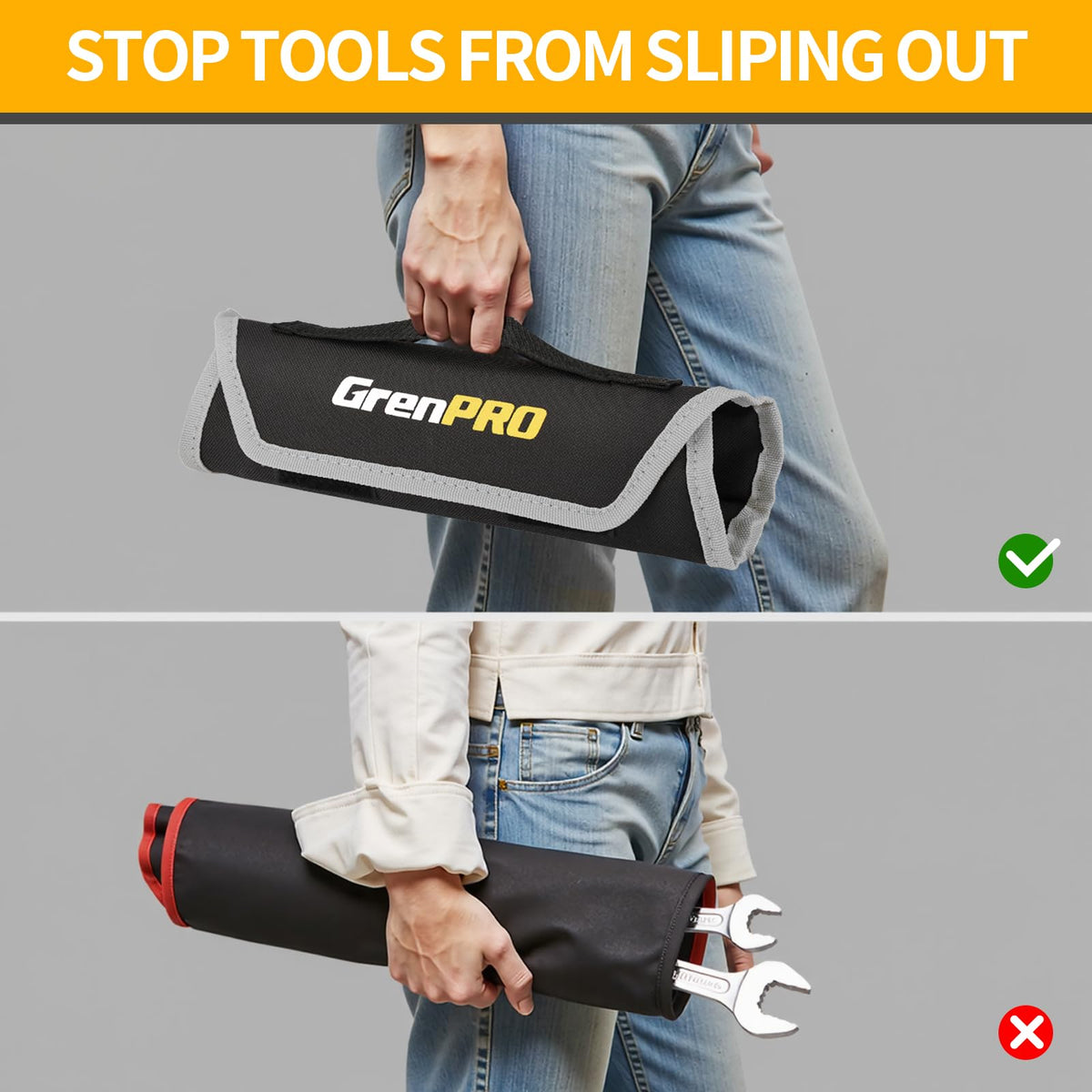 Organized storage bag keeps tools ready for bike and auto projects