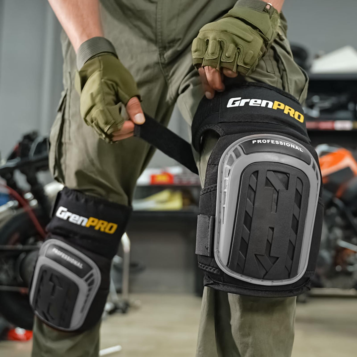 GRENPRO knee pads designed for cleaning, gardening, carpentry, and more.