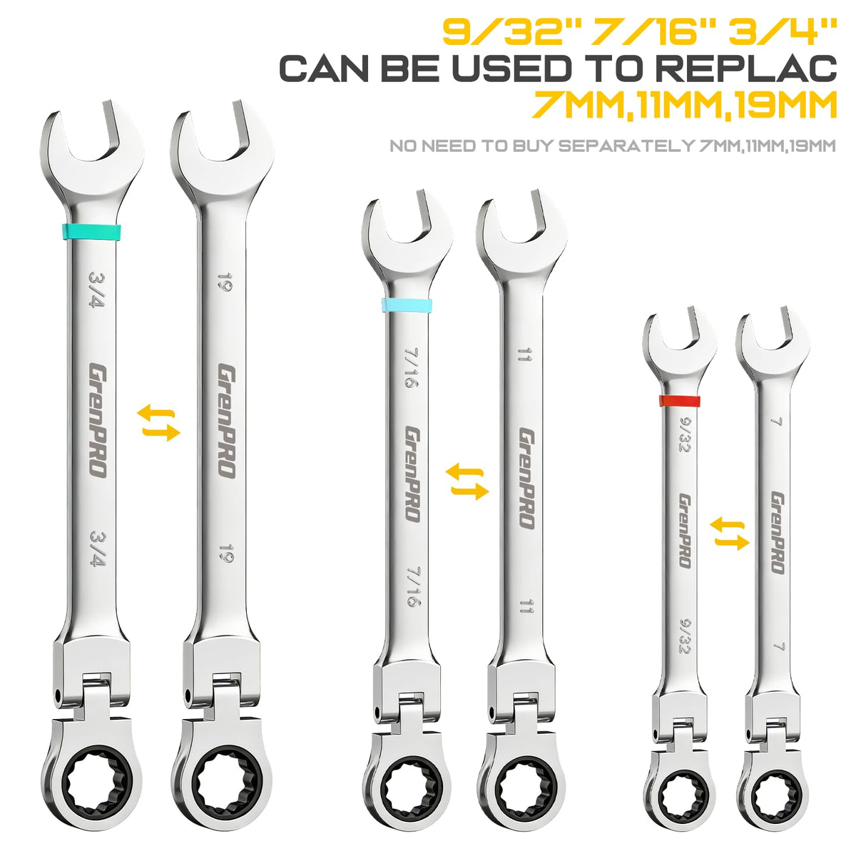 GRENPRO ratchet wrenches 72-tooth system delivers smooth, precise turns