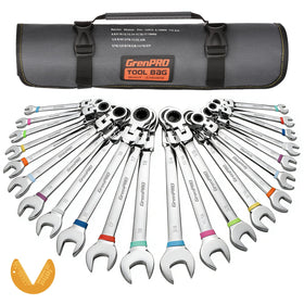 GRENPRO ratchet wrenches set neatly organized in pouch for on-site convenience