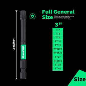 GRENPRO S2 alloy steel bits maximize strength and durability.