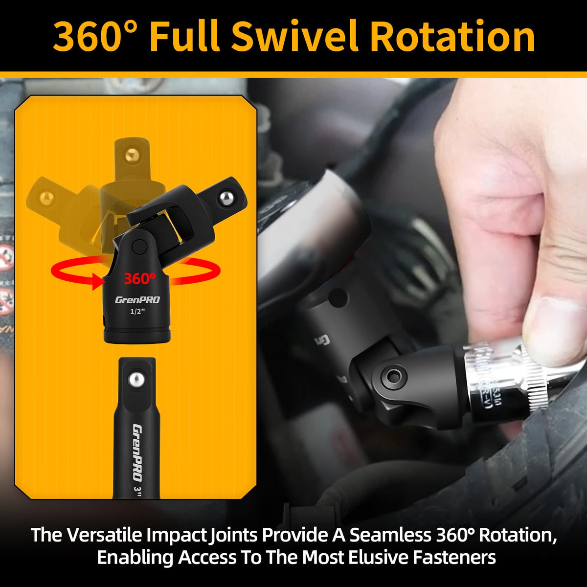 GRENPRO swivel universal joints enabling access in tight spaces