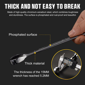 GrenPRO 12-point full-drive box end provides secure grip and torque.