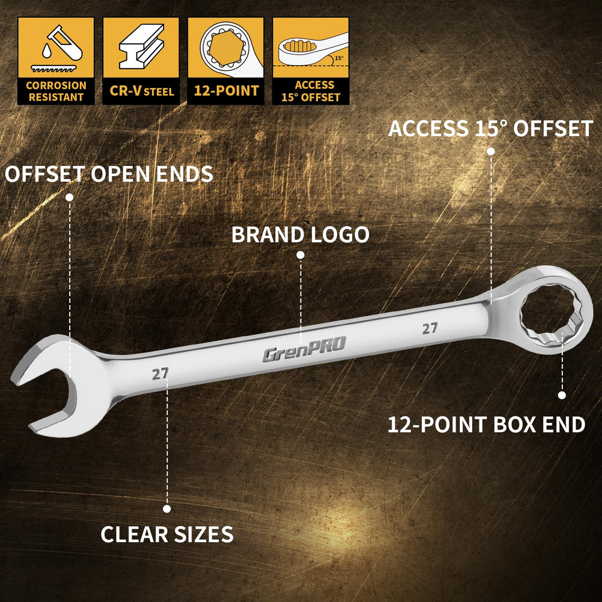 GrenPRO gauge included to measure nut size quickly.