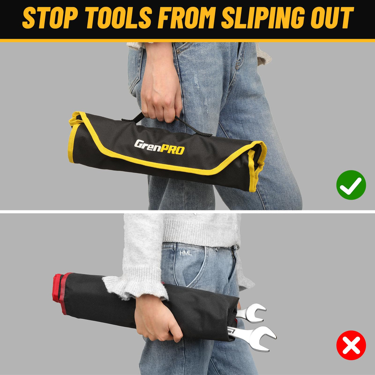 GrenPRO size markings on roll box speed tool selection.