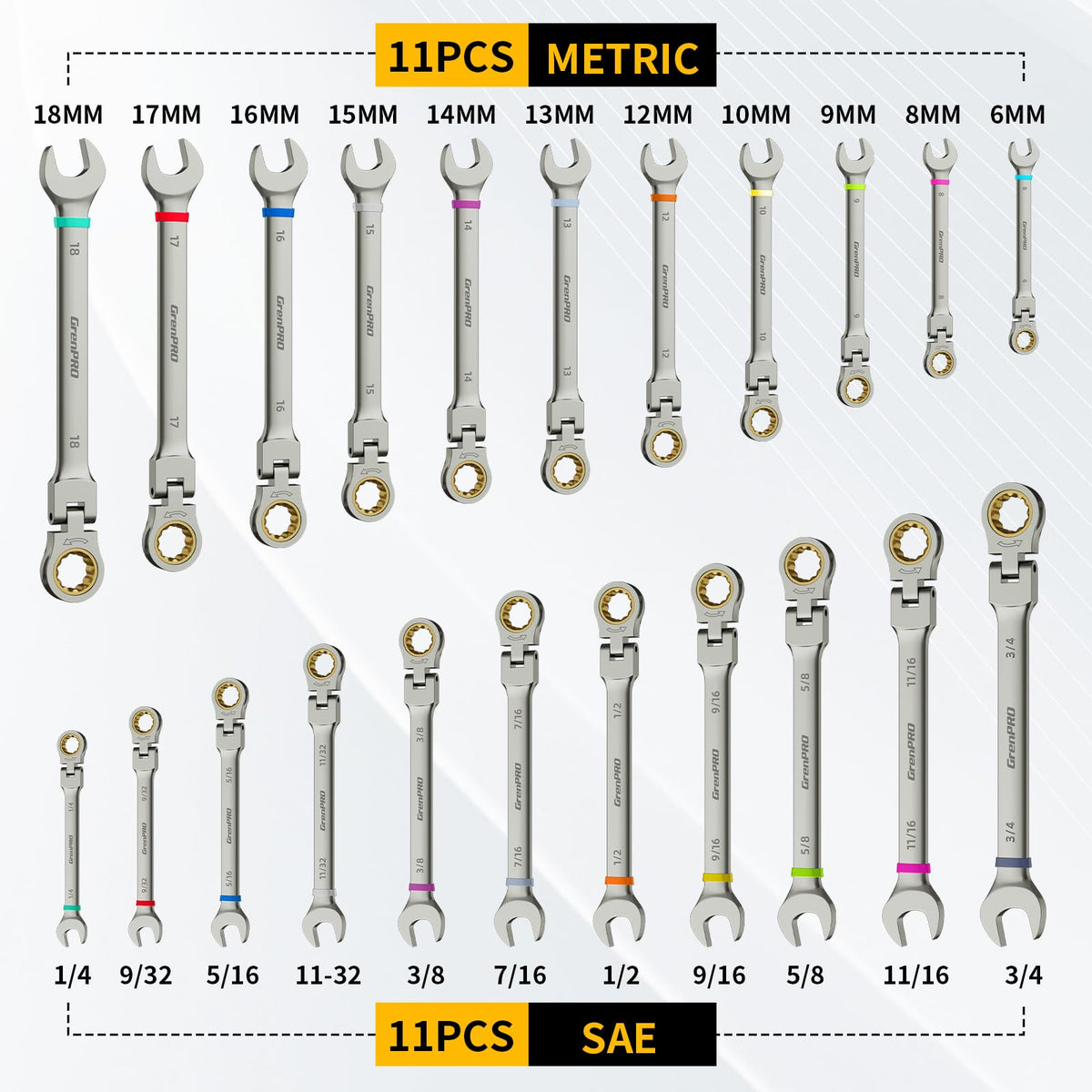 GRENPRO wrench set organizer case keeping wrenches neatly arranged