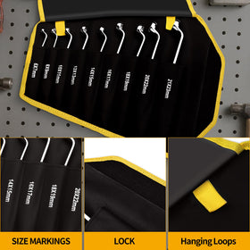 GRENPRO Oxford storage roll keeps wrenches organized on site.