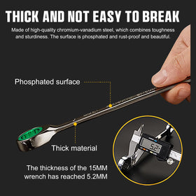 GRENPRO wrench size chart aids fast reference during automotive and home repairs.