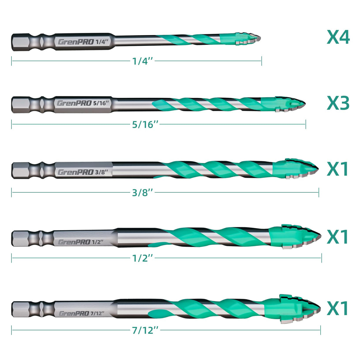 YG6X carbide head on GRENPRO drill bits for durable cuts