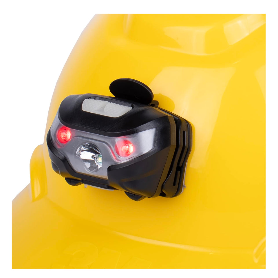 GREERRIDE rechargeable hard hat light mounted directly for hands-free site illumination.