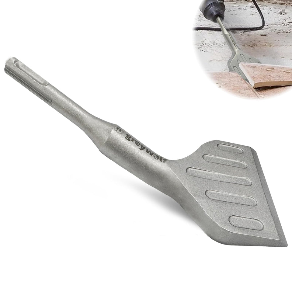 Greywolf SDS Plus chisel 3-inch 20° bent for easier material removal.