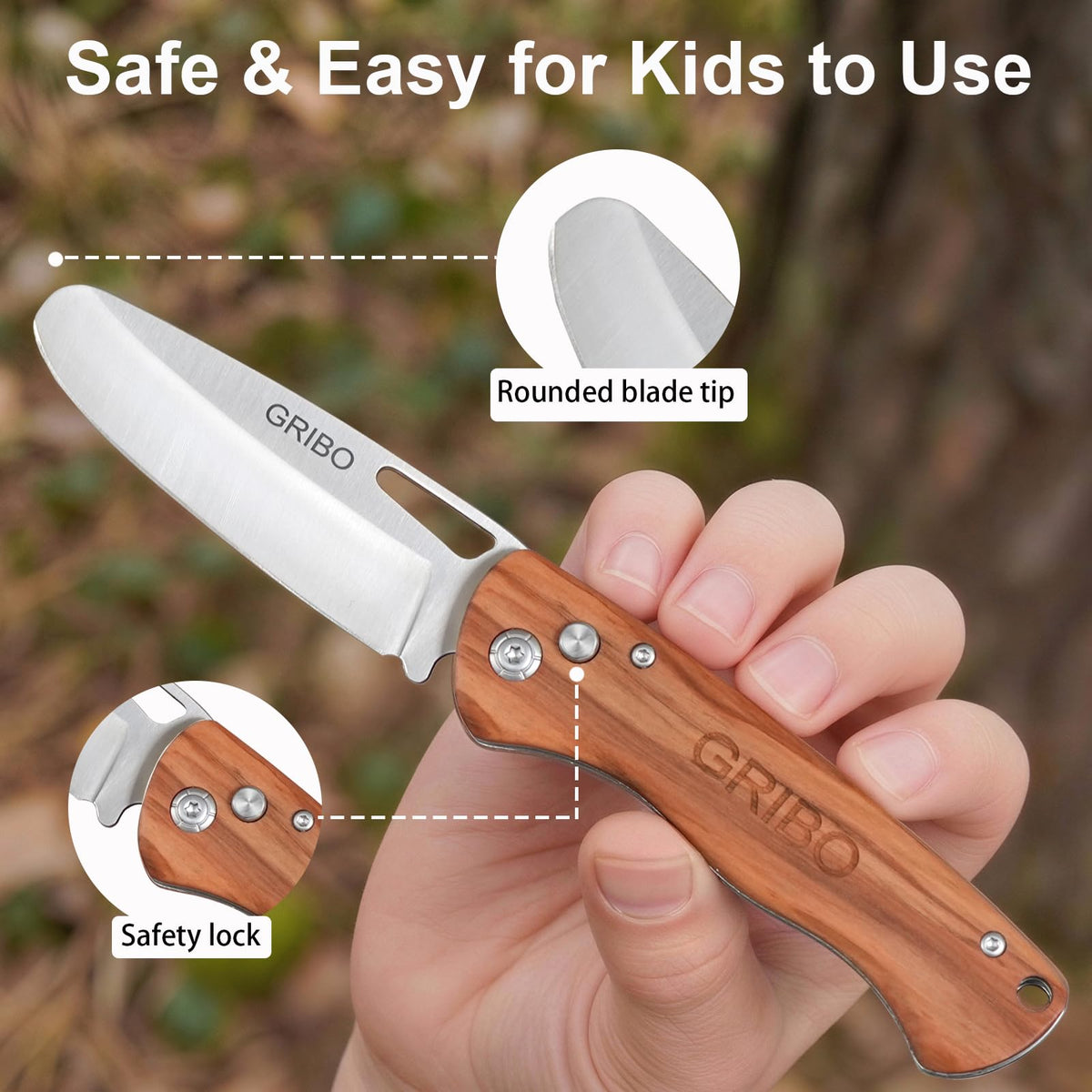 Rounded tip design reduces risk during practice with Gribo knife