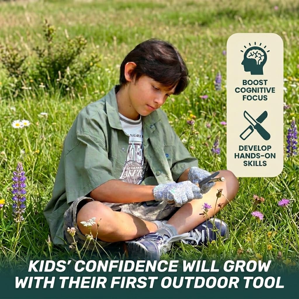 Gloves included with Gribo knife for safer outdoor prep
