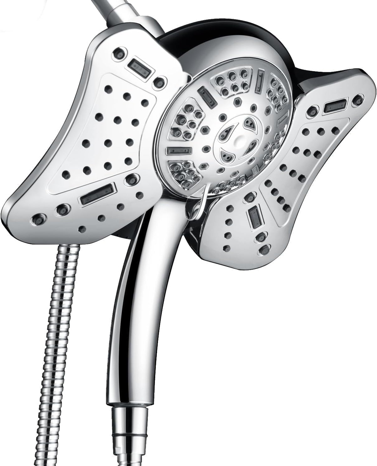 GRICH 1.8 GPM shower head with handheld combo front view showing dual spray options.
