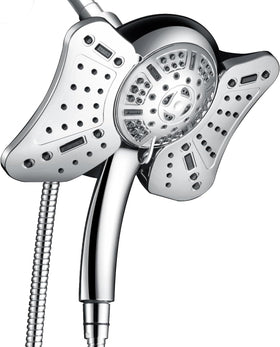 GRICH 1.8 GPM shower head with handheld combo front view showing dual spray options.