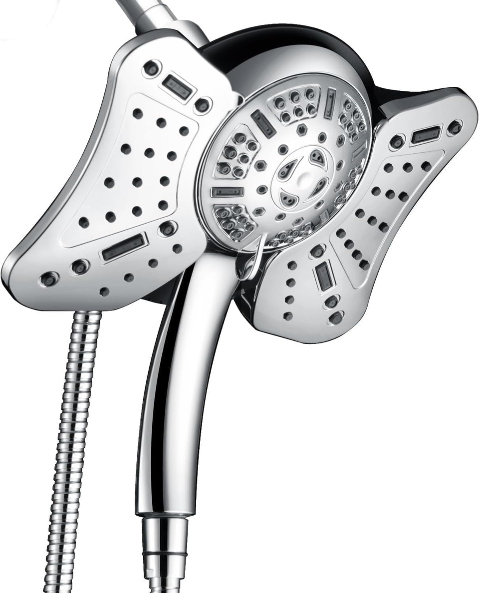 GRICH 2.5GPM rainfall panel with handheld for wide coverage and spa-like comfort.