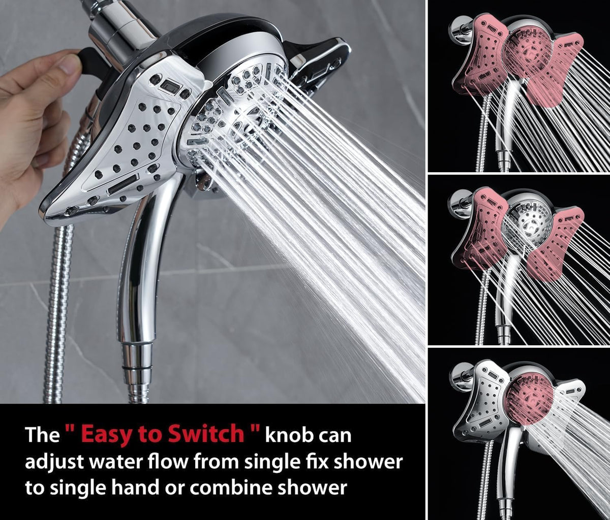GRICH 60-inch stainless steel hose provides flexible reach.