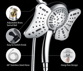 GRICH chrome-plated ABS shower head material detail highlighting durability.