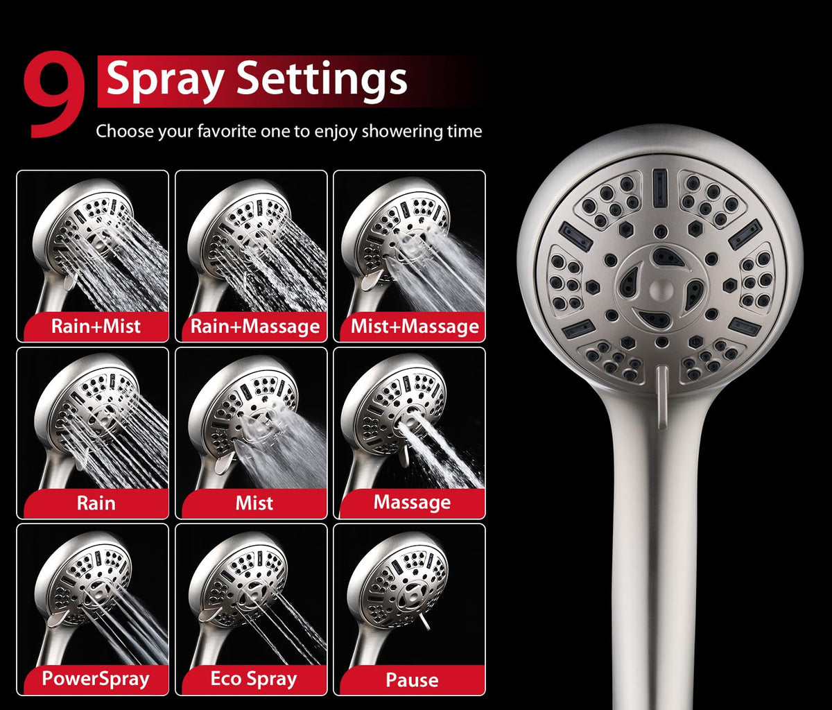 GRICH nine spray modes to customize your shower experience
