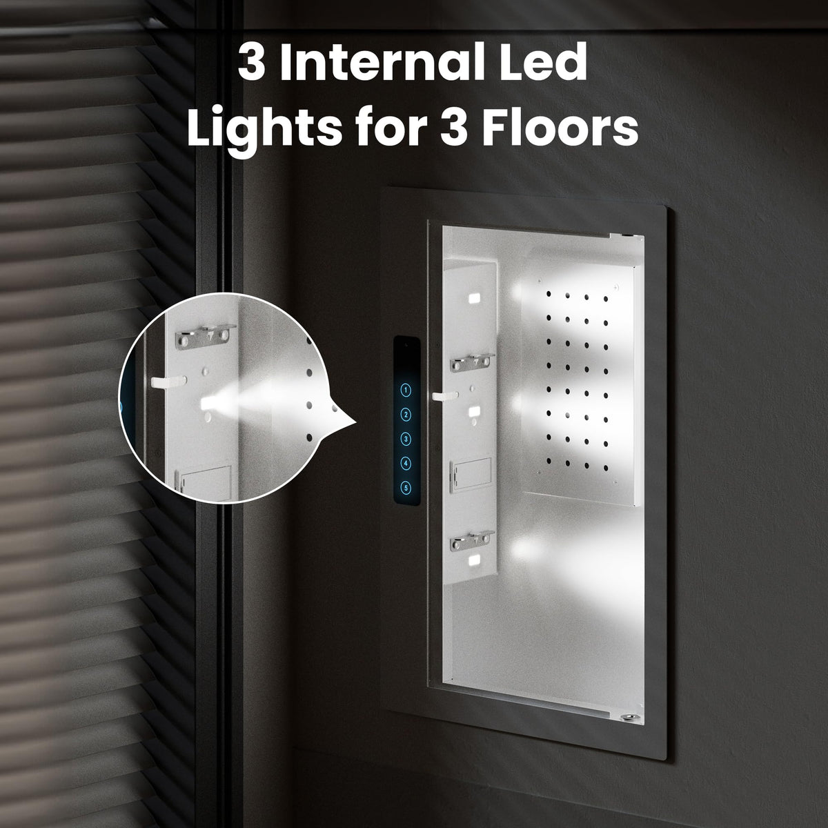 Grimtron Quick Access White Wall Safe between studs offers flush, discreet mounting.