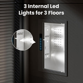 Grimtron Quick Access White Wall Safe between studs offers flush, discreet mounting.